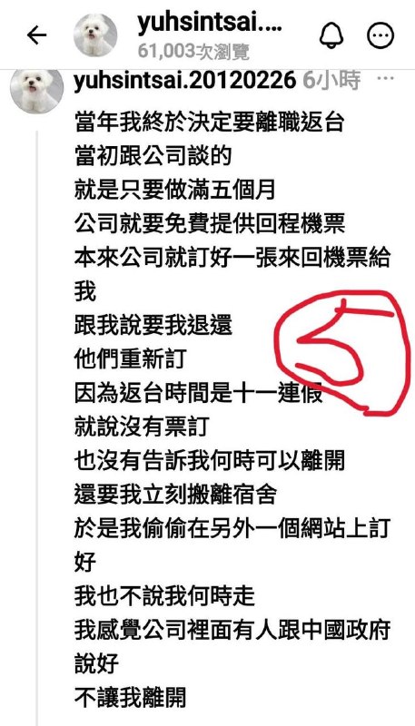 台友大陆历险记：昨天脆上最恐怖的鬼故事，一个去中国工作的深蓝台湾人，竟然因为疑似器官被配对到而被中共威胁不能回台湾，后来逃回台湾来，还是一直被中共传讯息骚扰要回中国配合调查