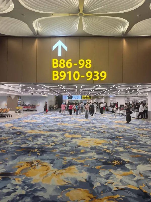 广州机场花了2500亿盖了新的T3航厦，据说花了好几亿台币铺了8万平方米的厚地毯