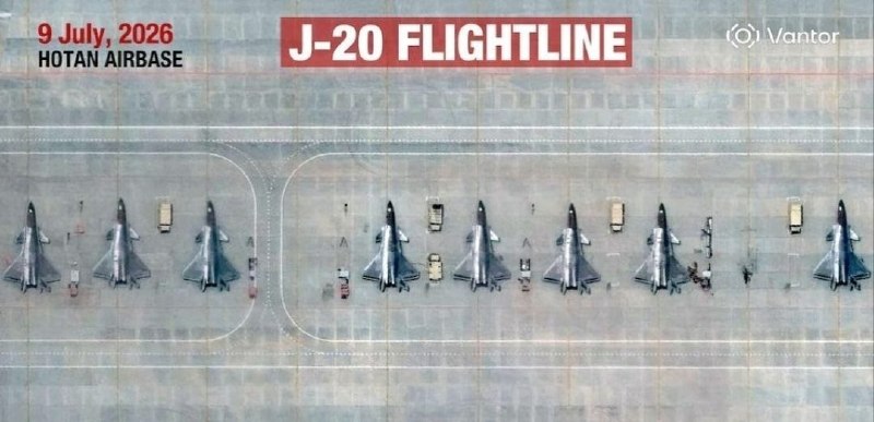 印度NDTV公布的卫星图像显示，中国空军至少有11架歼-20战斗机部署在靠近印度边境的机场