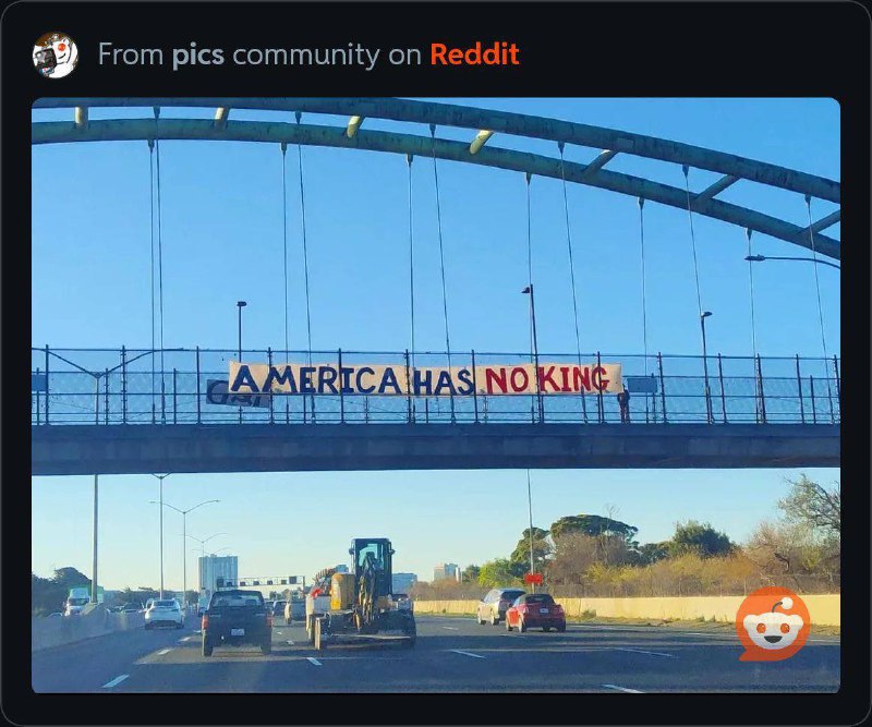 不要谎言要真相！不要叛乱要法治！不要MAGA 要平等！不要连任要选举！不要国王要共和！罢工罢课罢免国贼唐纳德.川普！美国 桥  #拉横幅 #抗议 #特朗普