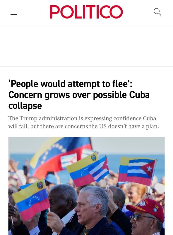 马杜罗倒台后，古巴唇亡齿寒卢比奥：古巴人应自决在今日会议上有记者提到自 马杜罗被擒后古巴 目前的状况很糟