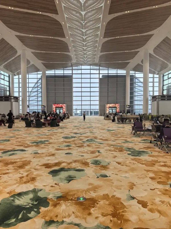 广州机场花了2500亿盖了新的T3航厦，据说花了好几亿台币铺了8万平方米的厚地毯
