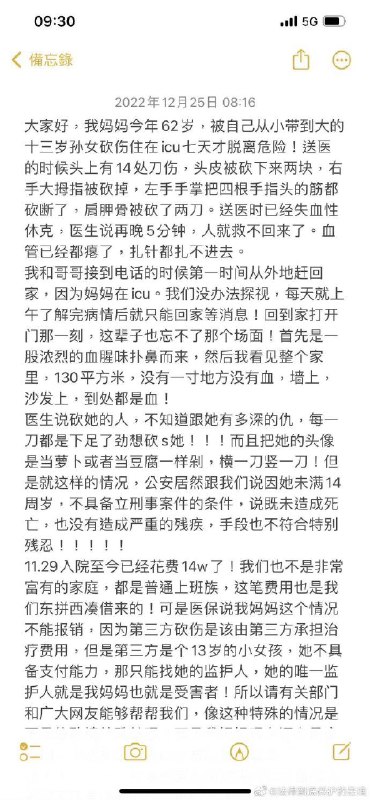 2022年的事，我竟然2026年才看到，可见热度被压的有多厉害13岁孙女，对着养她的奶奶，砍了20几刀