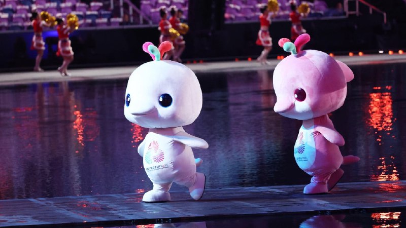 中国全国运动会开幕式的盛况丝毫不逊于奥运会，亮点包括从海底取出火炬、“飞翔”的海豚和敲钟的人形机器人#外国网民感叹太美了，太壮观了，不愧是世界之巅