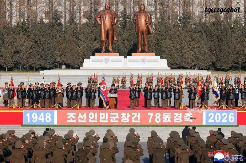 金正恩在朝鲜人民军建军78周年之际，向军方表示了祝贺