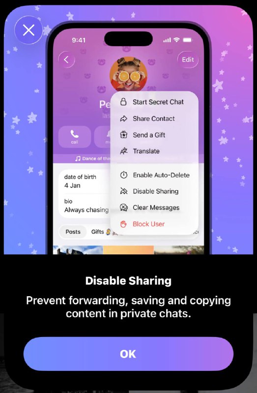 ✈️ Telegram 12.5测试版上线多项新功能Telegram 12.5 测试版上线多项新功能，包括群组管理员标签、普通群组成员标签、私聊禁用分享（转发、保存、截图、拷贝内容）、mini App详情页等