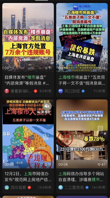 中国 #房地产 行业哀鸿遍野，市场信心崩塌，中国加大对自媒体的言论监控：【 #北京 】房价跌幅全国第一，市场下行趋势明显