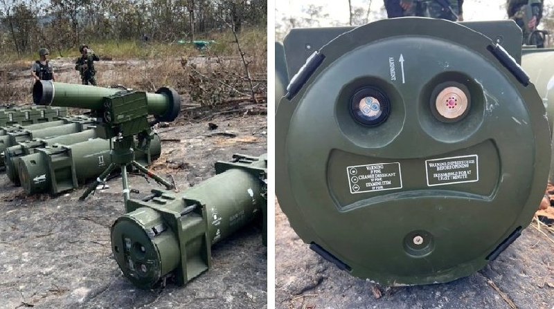 泰国军方公布大批缴获的中国GAM-102最新款单兵反坦克导弹， 中国媒体宣传称该导弹性能遥遥领先于美国的标枪