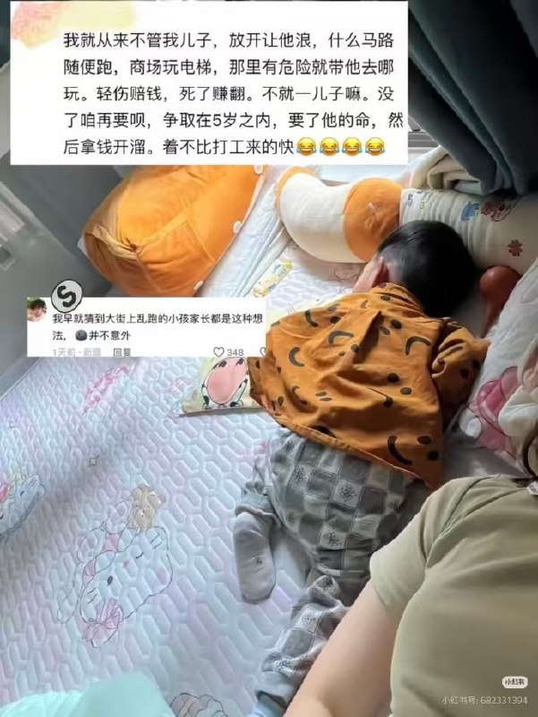 小红书最新攻略：带上儿子出门随便跑随便玩，争取5岁前出事故身亡，然后拿一笔丰厚的赔偿