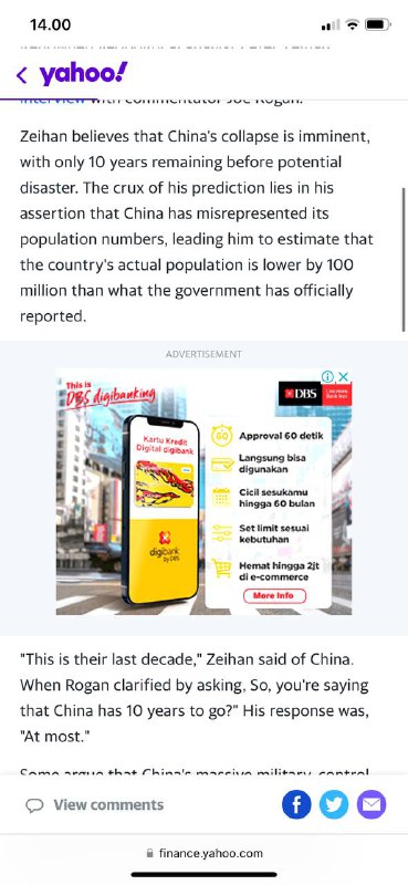#中国最多还有 剩下10 年崩溃据著名分析师称，1 亿人口下降可能导致经济灾难Jeannine Mancini2023年7月27日星期四，格林尼治标准时间晚上10:33+7·3分钟Zeihan认为，中国的崩溃迫在眉睫，距离潜在的灾难只剩下10年了