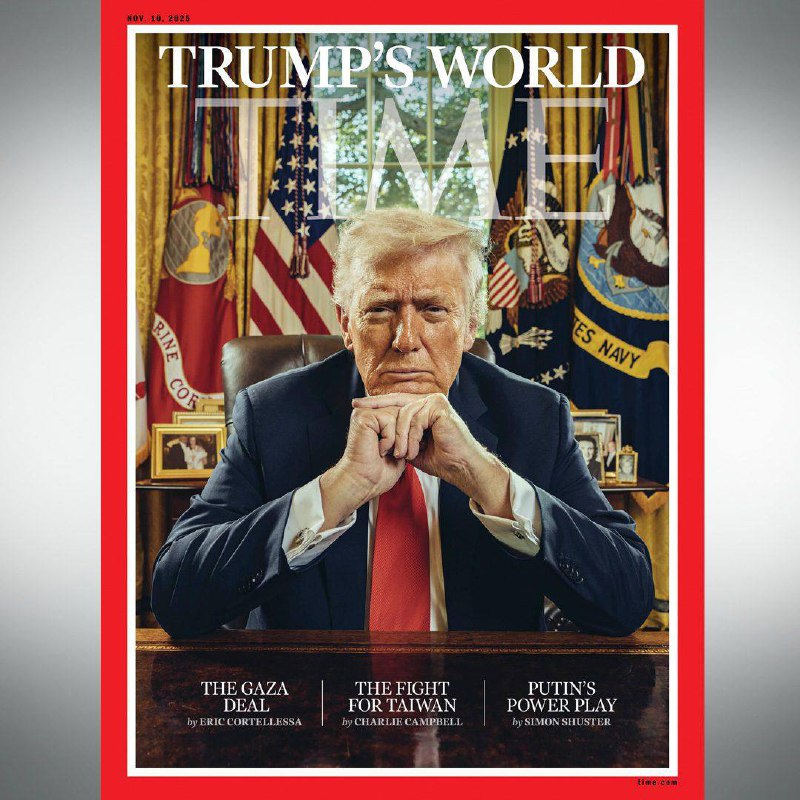 《TIME》时代杂志 重新为 #特朗普 拍摄 封面 此前那张照片被特朗普称为“史上最糟糕的一张”