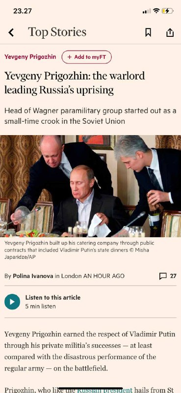 #伦敦Prigozhin和俄罗斯总统一样来自圣彼得堡，一开始从底层开始，在苏联的最后几年，他因一连串小规模抢劫案在监狱里度过，获释后开始从他在城市的厨房里出售热狗