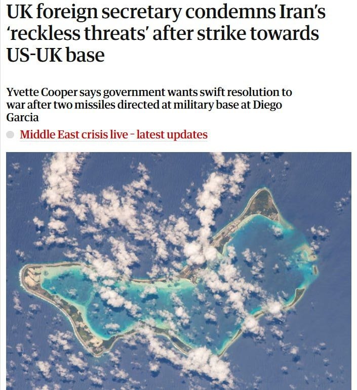 ‼️🇬🇧🇮🇷 英国表示，不参与针对伊朗的进攻行动，也无意卷入大规模冲突▪️英国外交大臣伊维特·库珀透露了这一消息