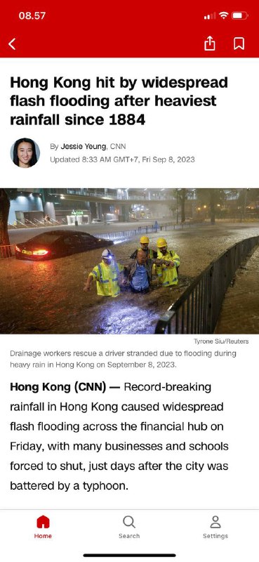 自1884年(清朝时期）以来降雨量最多后，🇭🇰 #香港 遭受了大范围的 #山洪 暴发 136年罕见自1884年(清朝时期）以来降雨量最多后，🇭🇰 #香港 遭受了大范围的 #山洪 暴发 136年罕见