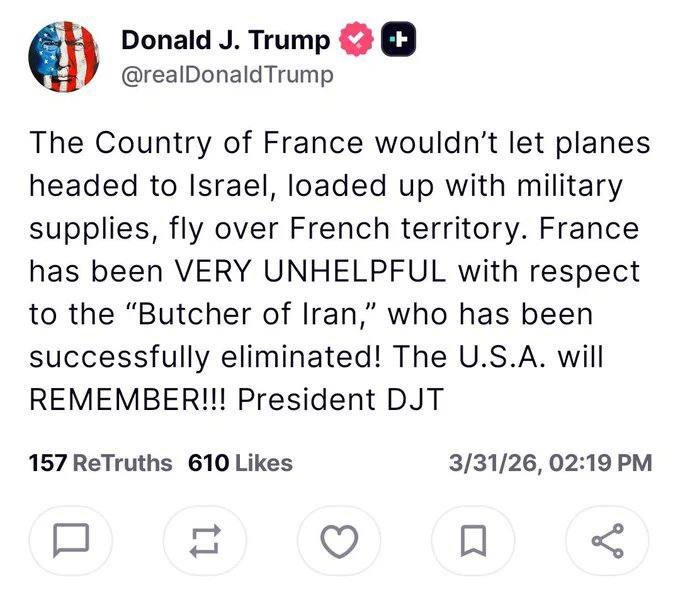 法国和意大利据报已拒绝美国飞机参与对伊朗的军事行动