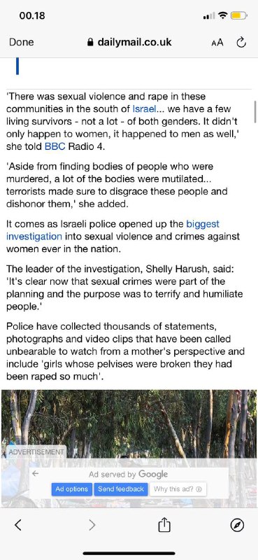 #哈马斯在10月7日的屠杀中除了强奸女性 还强奸男人调查人员透露，随着以色列启动“有史以来最大的刑事调查”，性侵犯受害者是如何被捆绑、剥离和肢解的调查10月7日残酷袭击后果的埃利调查人员发现，有证据表明，男性和女性在哈马斯和伊斯兰圣战袭击者手中遭受性暴力和强奸以色列南部的这些社区发生了性暴力和强奸......我们有几个男女的活着的幸存者——不是很多