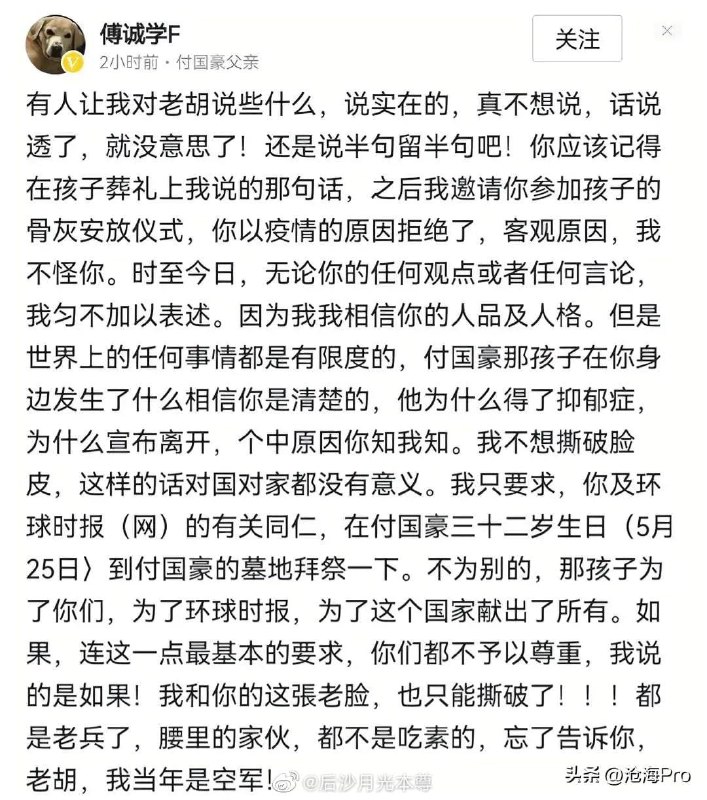 #付国豪 #胡锡进#付国豪 #胡锡进