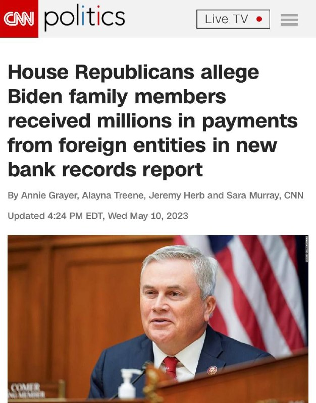 眾議院監督委員會簡報會#佛羅里達州 眾議員Byron Donalds 指 #拜登 家族的所謂「生意」，並不存在實際業務，純粹靠販賣政治，利用癡呆登職務給予行賄者方便來收取資金，然而主流傳媒卻只低調處理