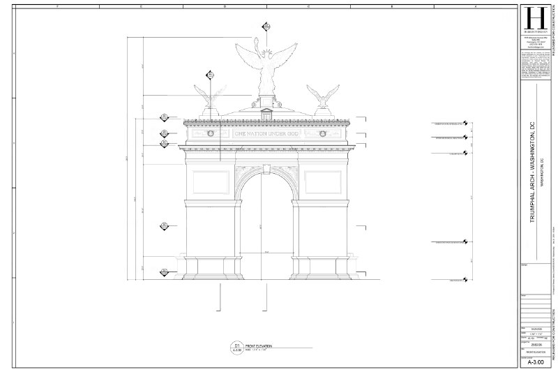 今天美国国家公园管理局公布了特朗普计划建造的“凯旋门”相关文件