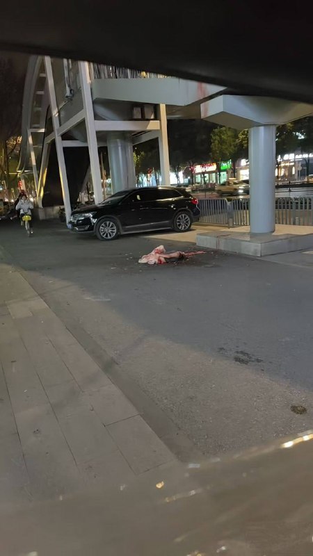 武汉 icc #血腥 ⚠️⚠️⚠️⚠️ #尸体 2.10 武汉花园道icc天桥底下出现一具一分为二的 碎尸 据知情人透露是跳楼自杀撞到栏杆被拦腰切断了