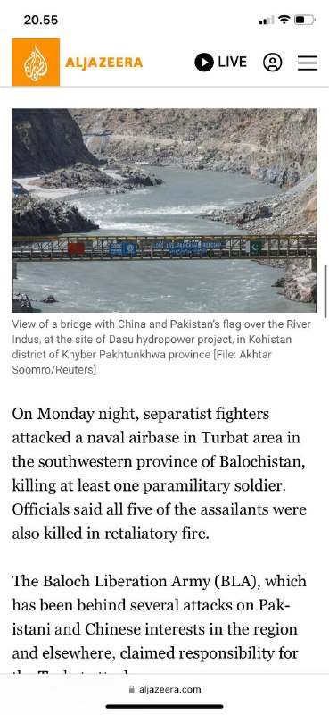 #突破新闻 巴基斯坦🇵🇰伊斯兰堡Islamabad五名中国🇨🇳人+1 巴基斯坦司机 在自杀式炸弹袭击中丧生在俾路支叛军袭击一个海军基地数小时后，袭击者在开伯尔-普赫图赫瓦将装有炸药的车辆撞向中国工程师车队