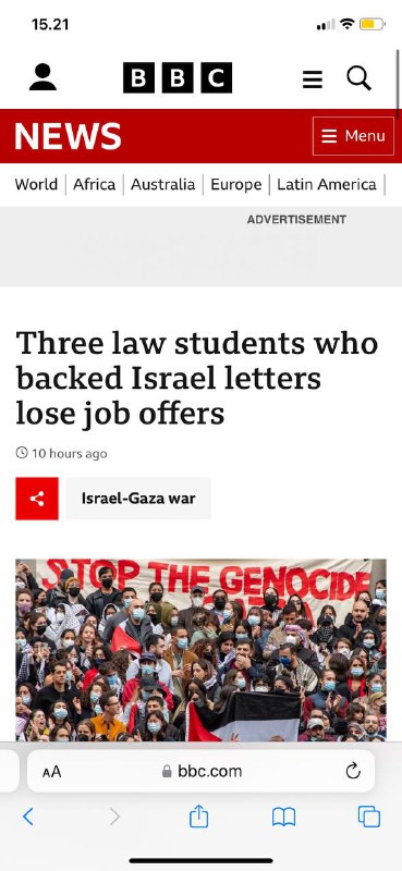 #美国🇺🇸学生因巴勒斯坦🇵🇸的支持而失去工作机会🇺🇸著名的律师事务所撤销了对三名🇺🇸精英大学哈佛 哥伦比亚大学 学生的工作机会，称这些学生领导了精英大学的团体，这些团体表示支持巴勒斯坦🇵🇸人民，并将哈马斯10月7日的致命袭击归咎于以色列