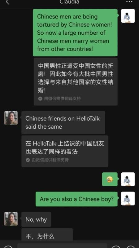 一名欧洲白人女子和一名中国男子网络聊天