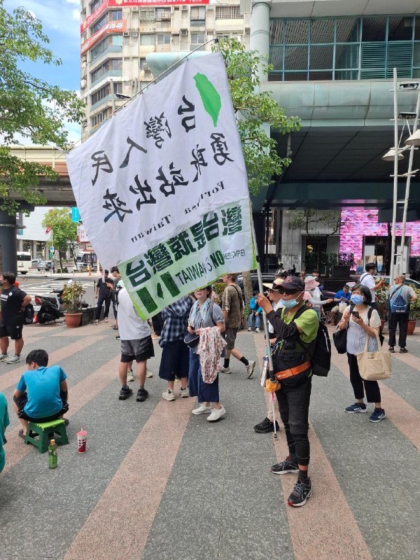 台湾 523 挺军购反并吞 #抗议 #游行 现场可以看到高举美国国旗和“投票国民党孩子上战场”等标语
