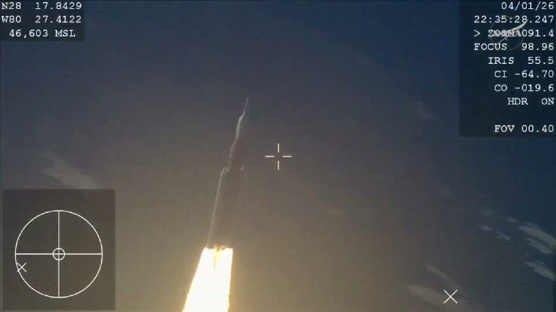 NASA 阿尔忒弥斯 2 号载人掠月任务成功发射美国 东部时间 4 月 1 日 18:24（北京时间 4 月 2 日 06:24），搭载 Artemis II（阿尔忒弥斯 2 号）任务的 SLS Block 1 运载 火箭 在佛罗里达州肯尼迪航天中心 LC-39b 发射台成功点火升空