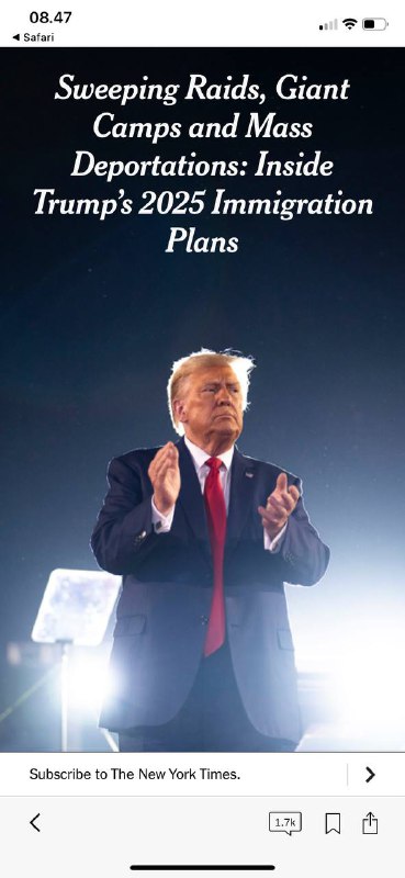 #大规模突袭、大营地和大规模驱逐：特朗普🇺🇸2025年移民计划内幕如果他重新掌权，特朗普不仅希望恢复一些在总统任期内被批评为严厉的移民政策，还希望扩大和加强这些政策