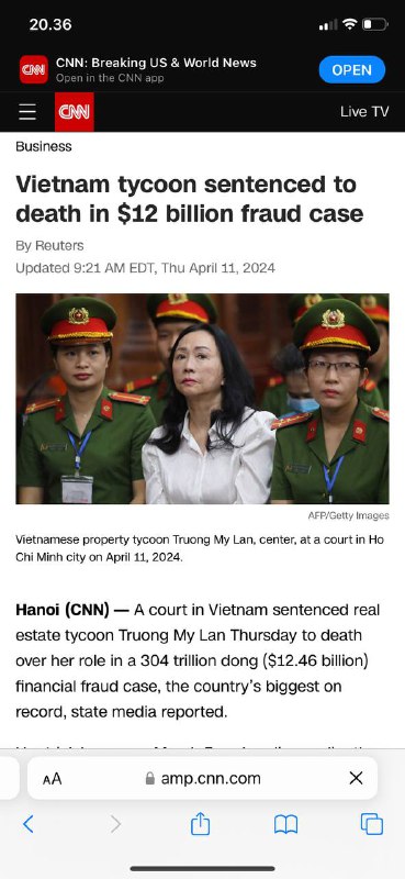 #越南🇻🇳亿万富翁被判处死刑这是越南有史以来最壮观的审判，与世界上有史以来最大的银行欺诈行为之一相啲美