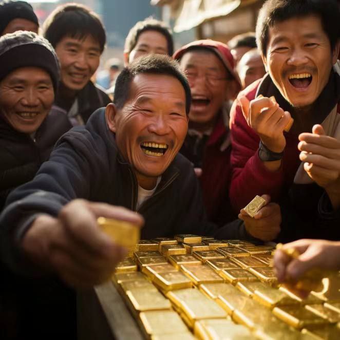 村里 发 金条 了 见者有份 （ #AI 合成）村里 发 金条 了 见者有份 （ #AI 合成）