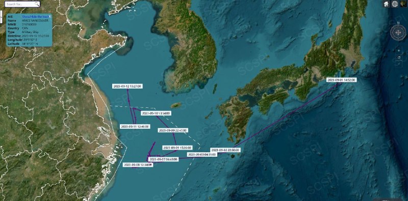 9月12日 #加拿大 #军舰 温哥华号 进入黄海挑衅