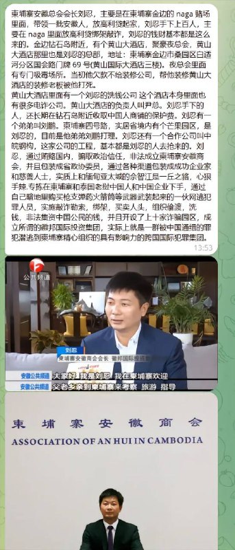 #中国诈骗 #中国人只骗中国人柬埔寨安徽总商会会长刘忍涉嫌绑架敲中国人