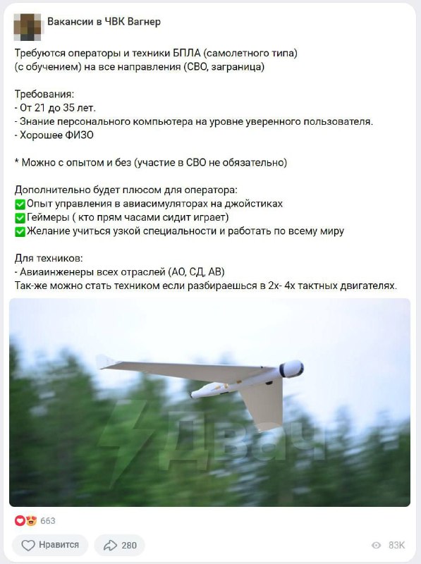 瓦格纳 PMC 开始招募具有飞行模拟器管理经验的游戏玩家