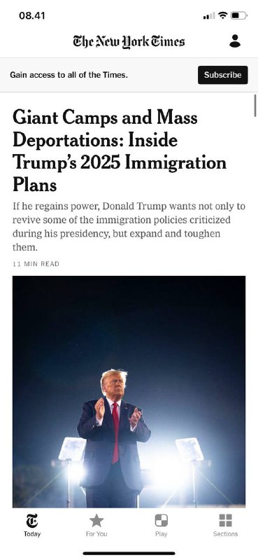 #大规模突袭、大营地和大规模驱逐：特朗普🇺🇸2025年移民计划内幕如果他重新掌权，特朗普不仅希望恢复一些在总统任期内被批评为严厉的移民政策，还希望扩大和加强这些政策