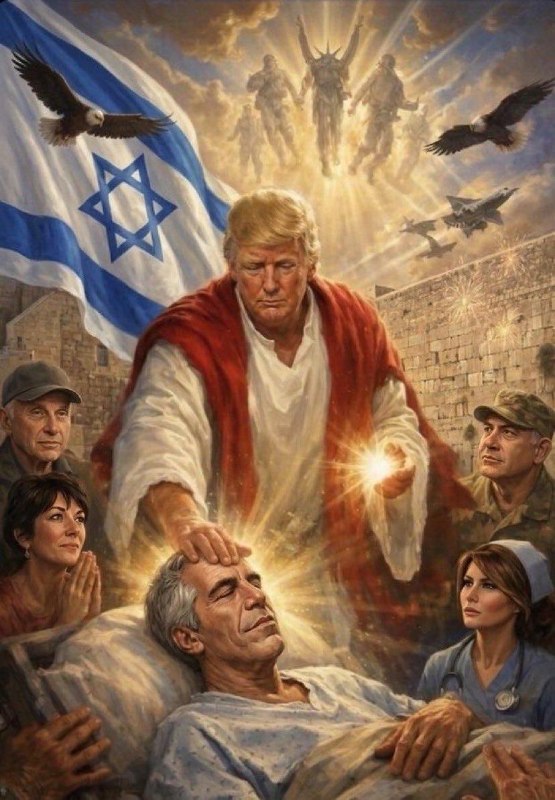 川普发布了一张将自己描绘成耶稣基督的图片后，美国网友又开始恶搞了