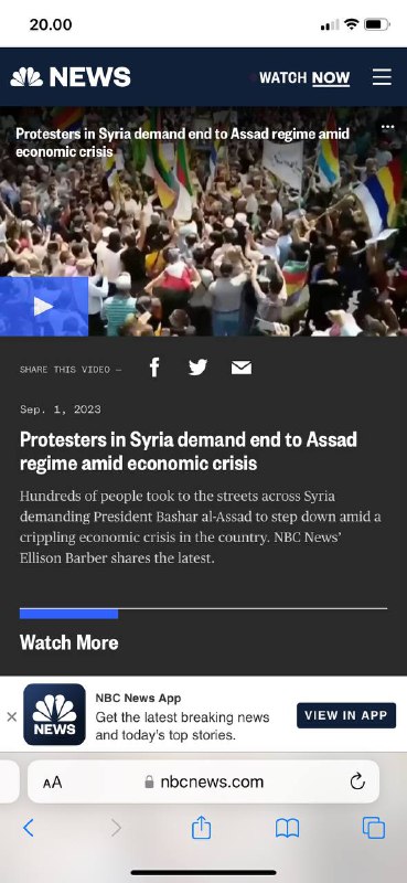 Raya Jalabi - Beirut 3 小时#叙利亚🇸🇾本周末，数百名抗议者聚集在叙利亚南部，要求罢免巴沙尔·阿萨德总统，因为该国经济危机爆发的示威活动进入了第三周