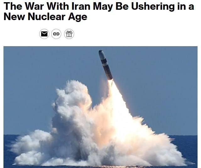 ⚡️伊朗战争可能引发全球新一轮核军备竞赛 — 彭博社报道