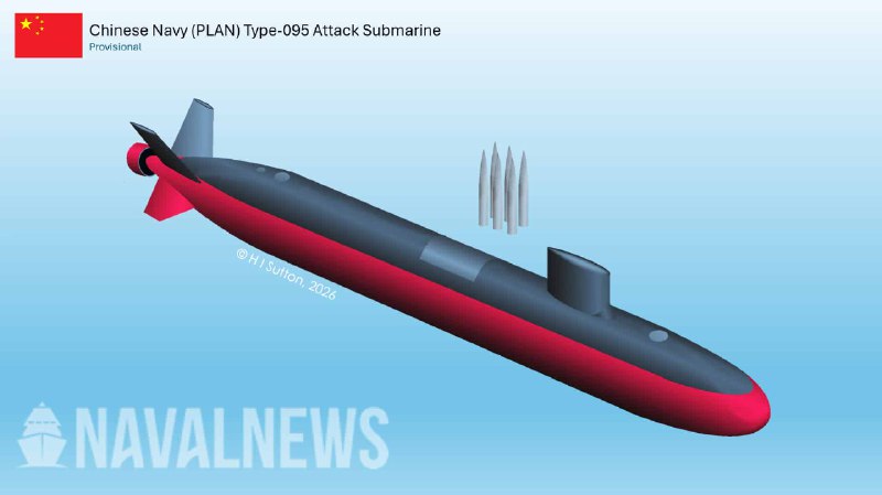 Navalnews 报道称，中国首艘 095 型攻击核潜艇已经在渤海造船厂下水，由于来源方未同意发布高分辨率影像，只有 哨兵-2 L2A 拍摄的低清卫星照和 CG 图