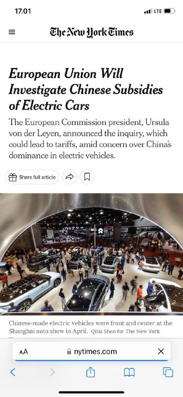 北京 香港 FT今日更新#欧盟将调查中国电动汽车的“洪水”，权衡关税北京抨击欧盟对中国电动汽车行业的反补贴调查是“赤裸裸的保护主义行为”，并在对调查的首次官方评论中警告说，这将对关系产生负面影响