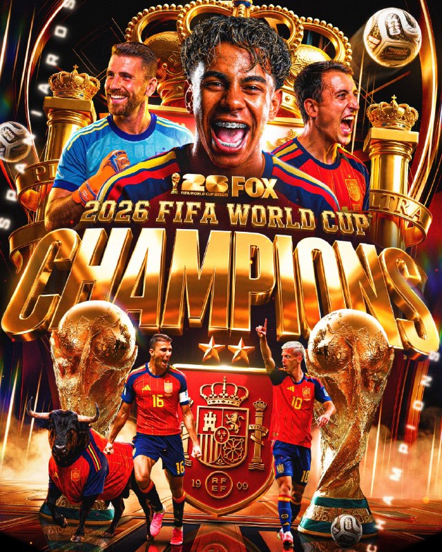 西班牙成为世界冠军 🇪🇸“斗牛士军团”历史上第二次夺得男子 FIFA 世界杯冠军！感谢家人们投稿！