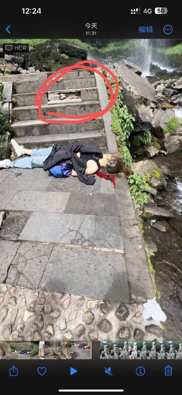 #爬山 有风险 #砸人 #事故 🙏