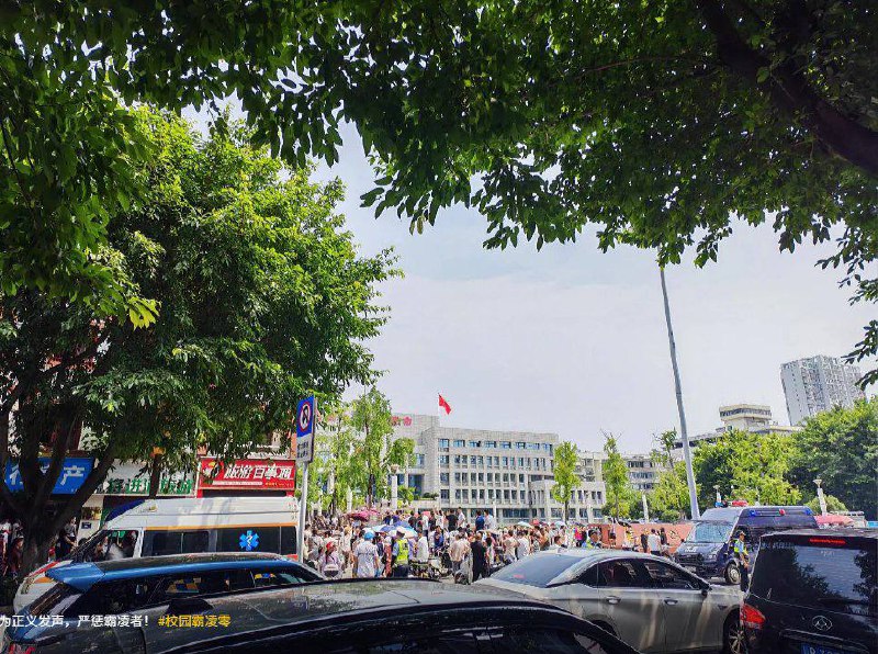 8月4日 四川 江油  前一天的 #霸凌 事件发生后，大批当地民众前往市政府声援受害者家属，要求严惩施暴者