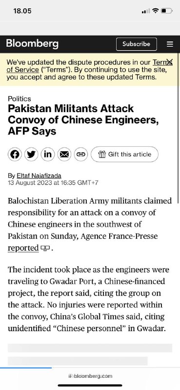 #排支 巴基斯坦🇵🇰一带一路中国工程师车队在巴基斯坦俾路支省遭到袭击一群武装叛乱分子在俾路支省袭击了一支中国工程师车队，一场激烈的枪战正在进行中