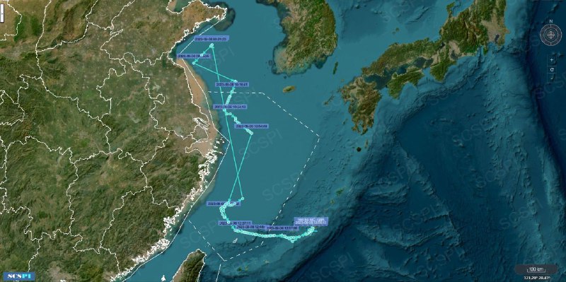 9月6日 #美国 空军一架核侦察机穿过中国东海防空识别区后抵近 #中国 大陆海岸，最近距连云港附近的领海基点约21海里