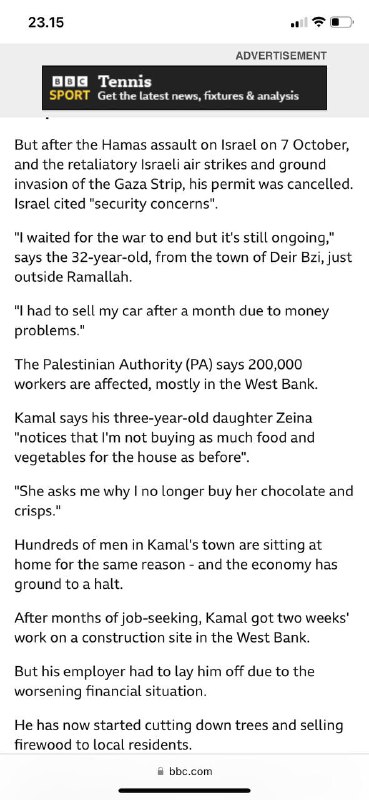 #西岸巴勒斯坦🇵🇸人为加沙战争付出代价Kamal Karaja曾经在以色列🇮🇱的建筑工地工作，每月收入为3,500美元（2,780英镑；3,250欧元）——这对被占领的约旦河西岸的巴勒斯坦人来说，过着良好的生活