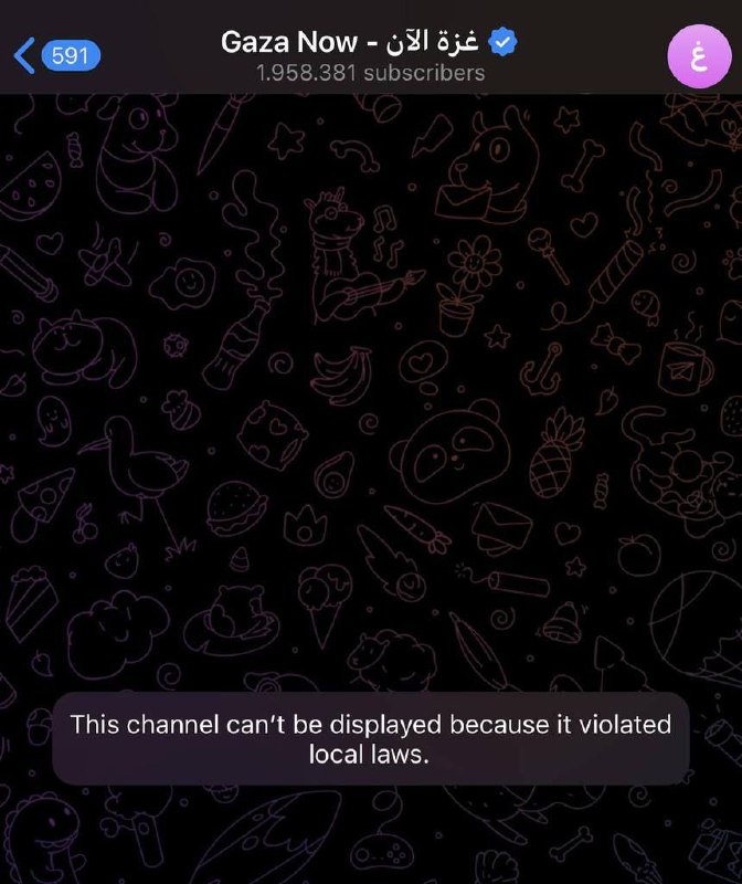拥有近200万订阅者的加沙现在官方电报频道现在已经被欧洲国家被禁止#哈马斯🇵🇸