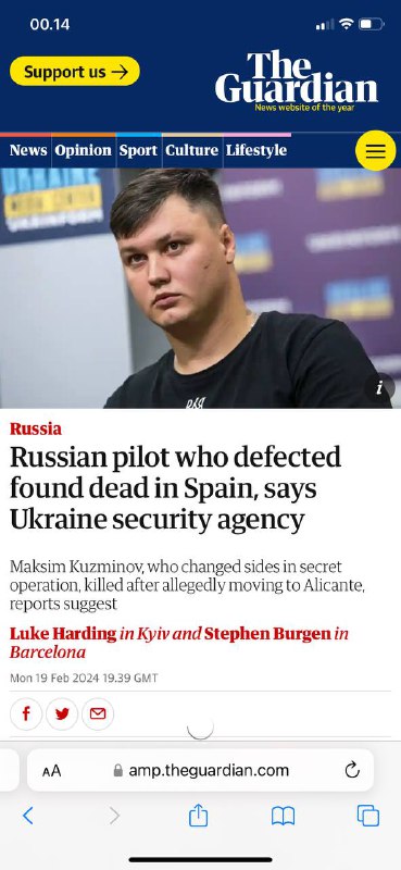 #一名于2023年叛逃到乌克兰🇺🇦的备受瞩目的俄罗斯🇷🇺直升机飞行员上周在西班牙被发现死亡