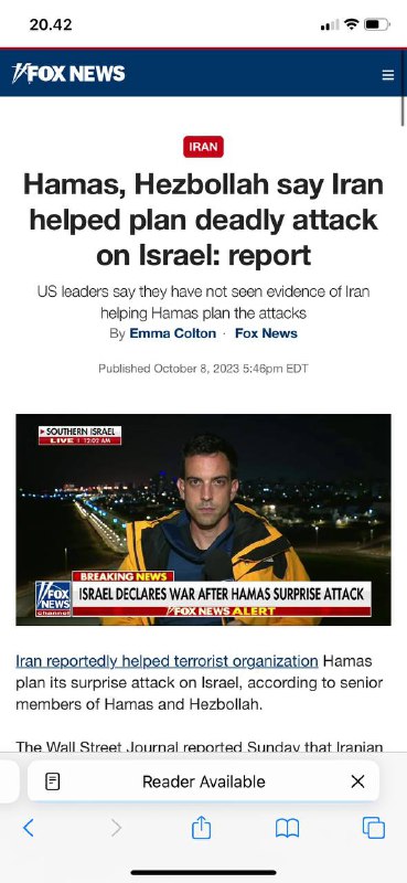 #哈马斯、真主党表示，伊朗🇮🇷帮助策划了对以色列的致命袭击. 希望美国🇺🇸先轰炸伊朗变平地 据哈马斯和真主党的高级成员称，据报道，伊朗帮助恐怖组织哈马斯计划对以色列发动突然袭击